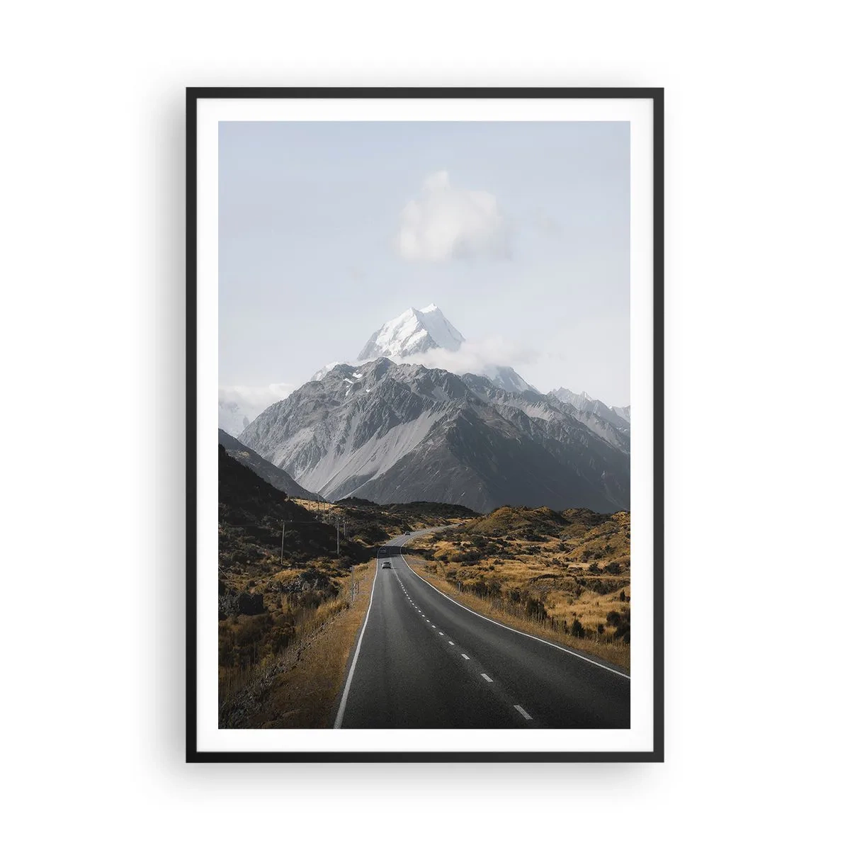 Plakat w czarnej ramie - Droga do serca gór - 70x100 cm