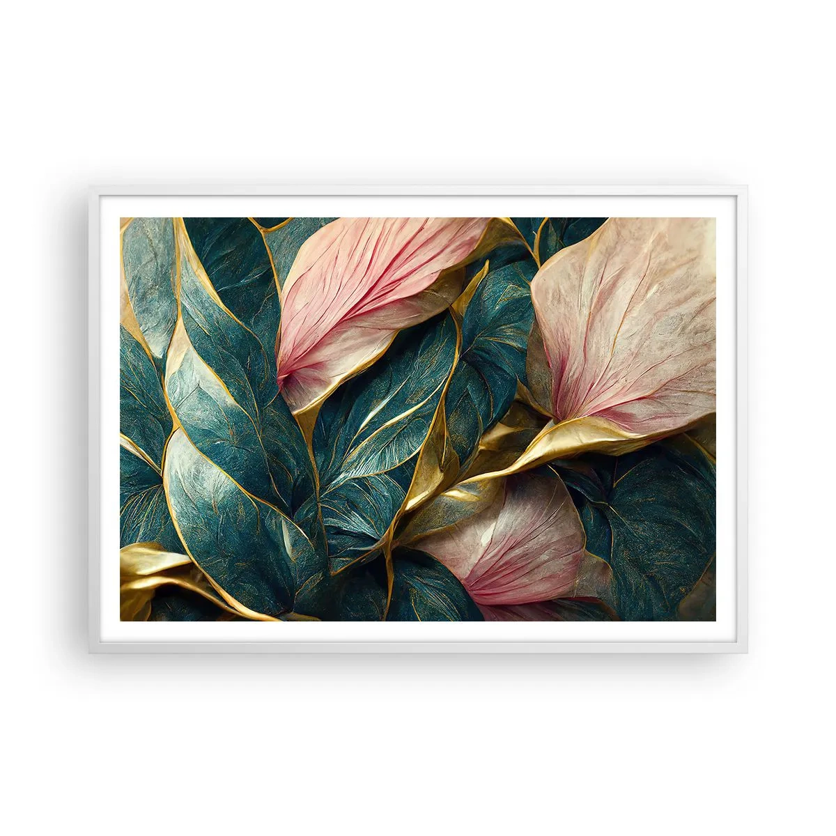 Plakat w białej ramie - Naturalna elegancja i styl - 100x70 cm