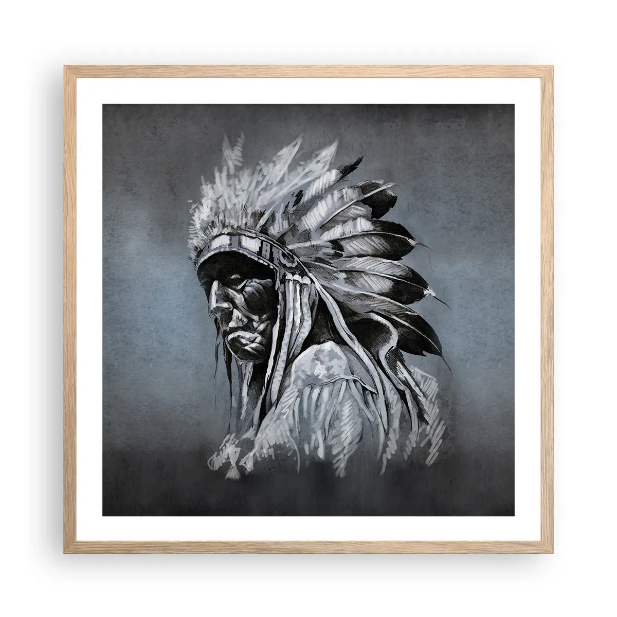 Plakat w ramie jasny dąb - Powrót do korzeni - 60x60 cm