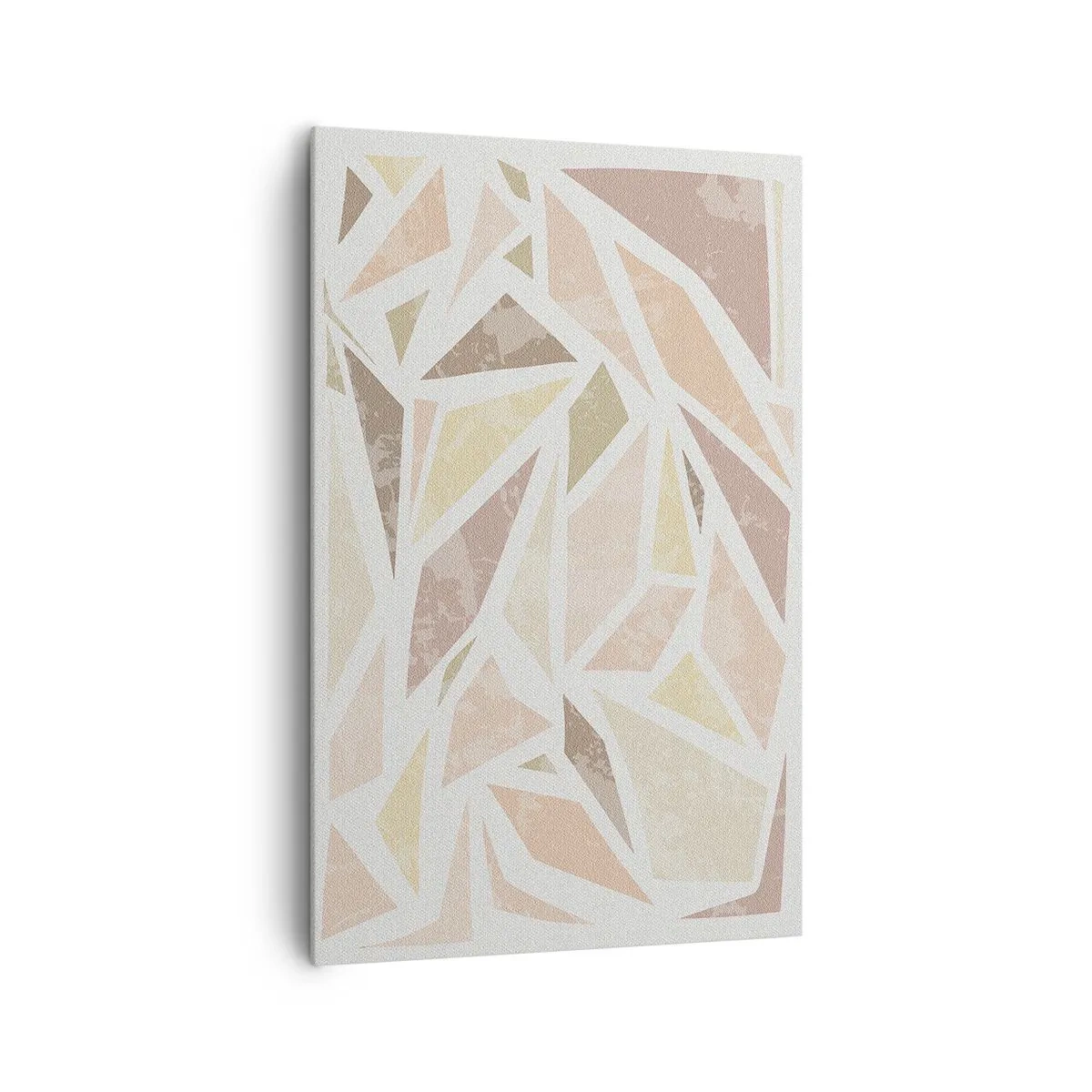 Obraz na płótnie - Abstrakcyjne geometryczne kształty w pastelowych kolorach - 80x120cm - Kompozycja witrażowa - Nowoczesna dekoracja ścienna do salonu i sypialni ARTTOR