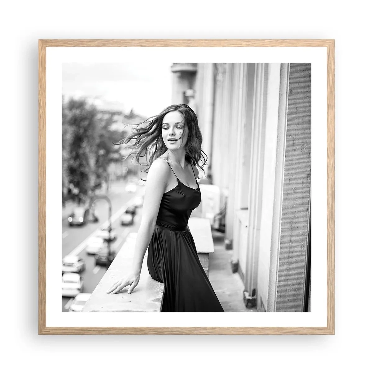 Plakat w ramie jasny dąb - Z pewnością paryżanka - 60x60 cm