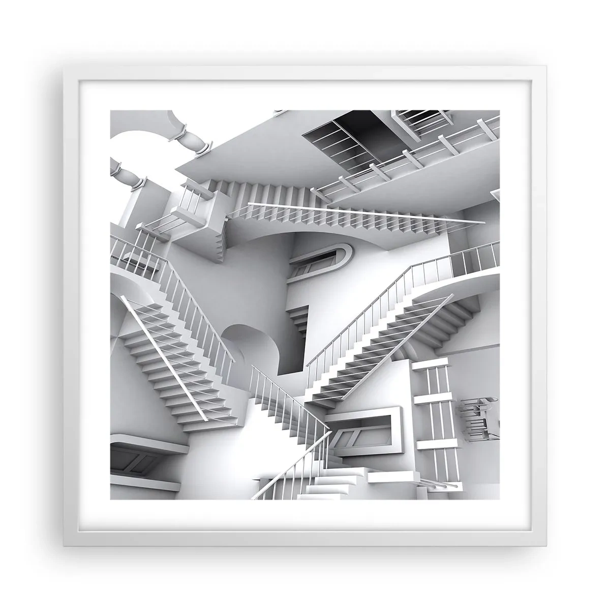 Plakat w białej ramie - Paradoksy przestrzeni - 50x50 cm