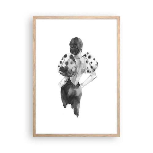 Plakat w ramie jasny dąb - Przeszła tuż obok - 50x70 cm