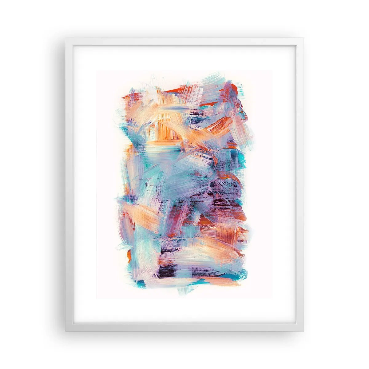 Plakat w białej ramie - Kolorowy bałagan - 40x50 cm