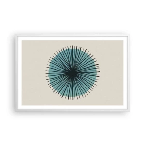 Plakat w białej ramie - Promieniście na błękicie - 91x61 cm