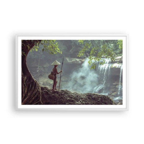 Plakat w białej ramie - Zaprzyjaźniony z naturą - 91x61 cm