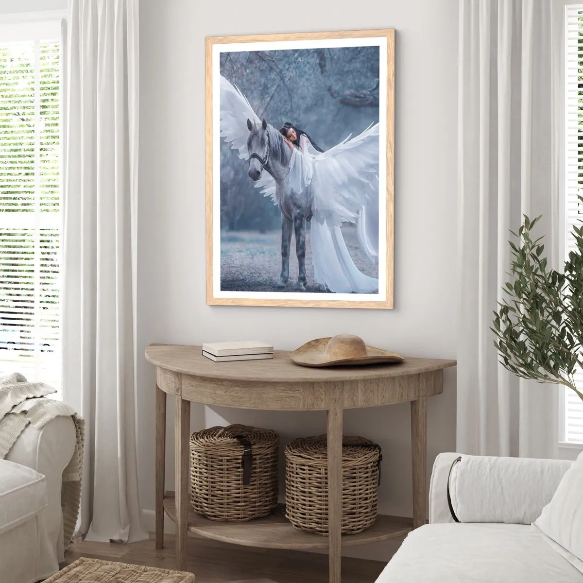 Plakat w ramie jasny dąb - Natchniona chwila - 70x100 cm