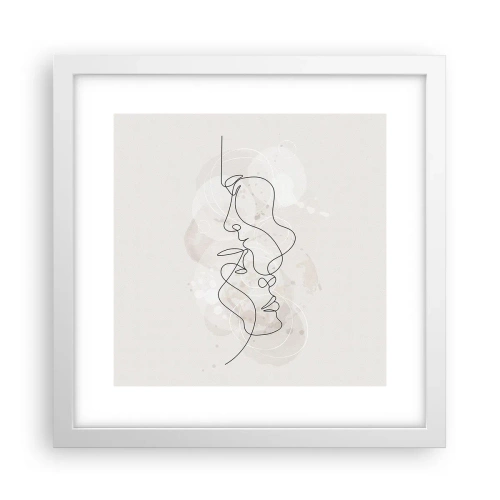 Plakat w białej ramie - Splątani w uścisku - 30x30 cm