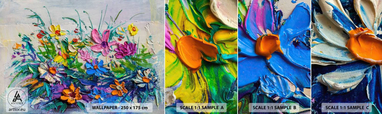 Fototapeta Próbka Samoprzylepna Deluxe Sticker - Wcale nie-martwa natura - Kwiaty, Bukiet Kwiatów, Ogród - 100x30 cm