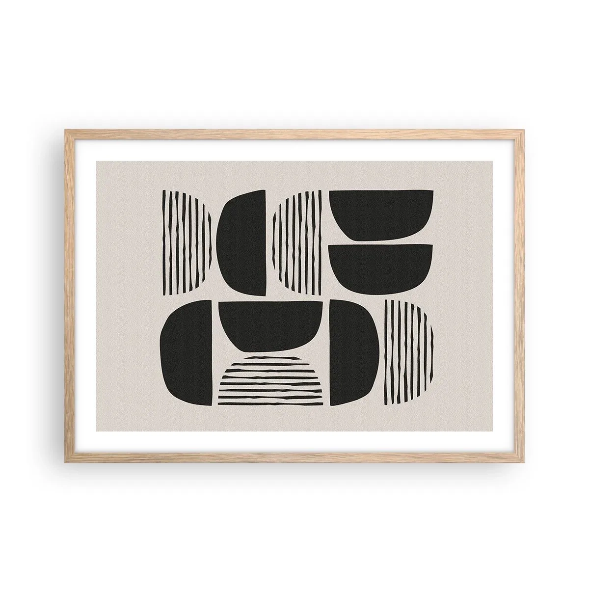 Plakat w ramie jasny dąb - Połowiczne układy - 70x50 cm