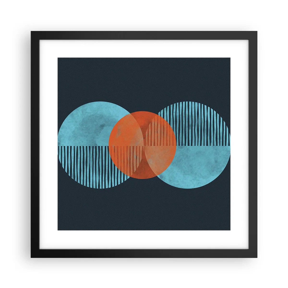Plakat w czarnej ramie - Kompozycja symetryczna - 40x40 cm