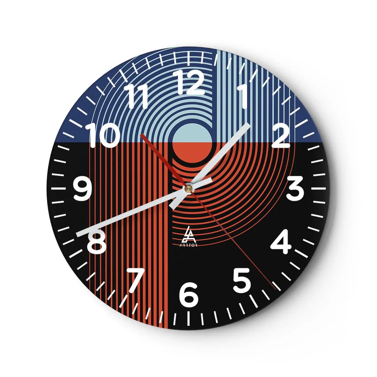 Zegar ścienny - W geometrycznym uścisku - 40x40 cm