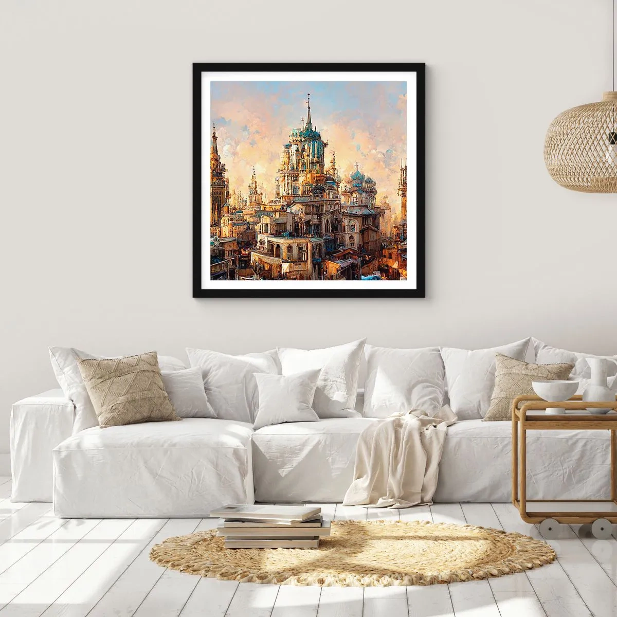 Plakat w czarnej ramie - Miasto miast - 60x60 cm