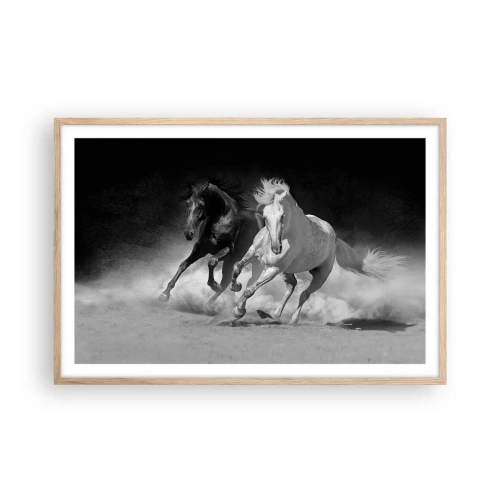 Plakat w ramie jasny dąb - Galop wolności - 91x61 cm