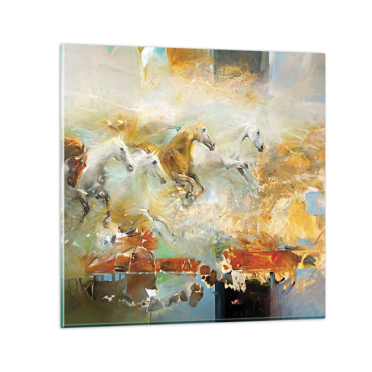 Obraz na szkle - Galopem przez światło - 70x70 cm