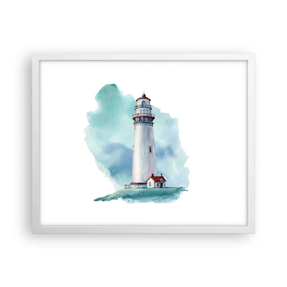 Plakat w białej ramie - Łagodna siostra błękitu - 50x40 cm