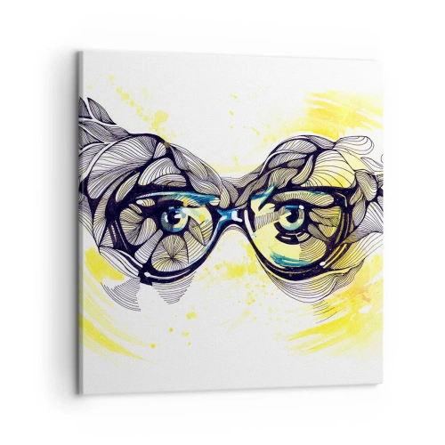 Obraz na płótnie - Przez błękitne okulary - 50x50 cm
