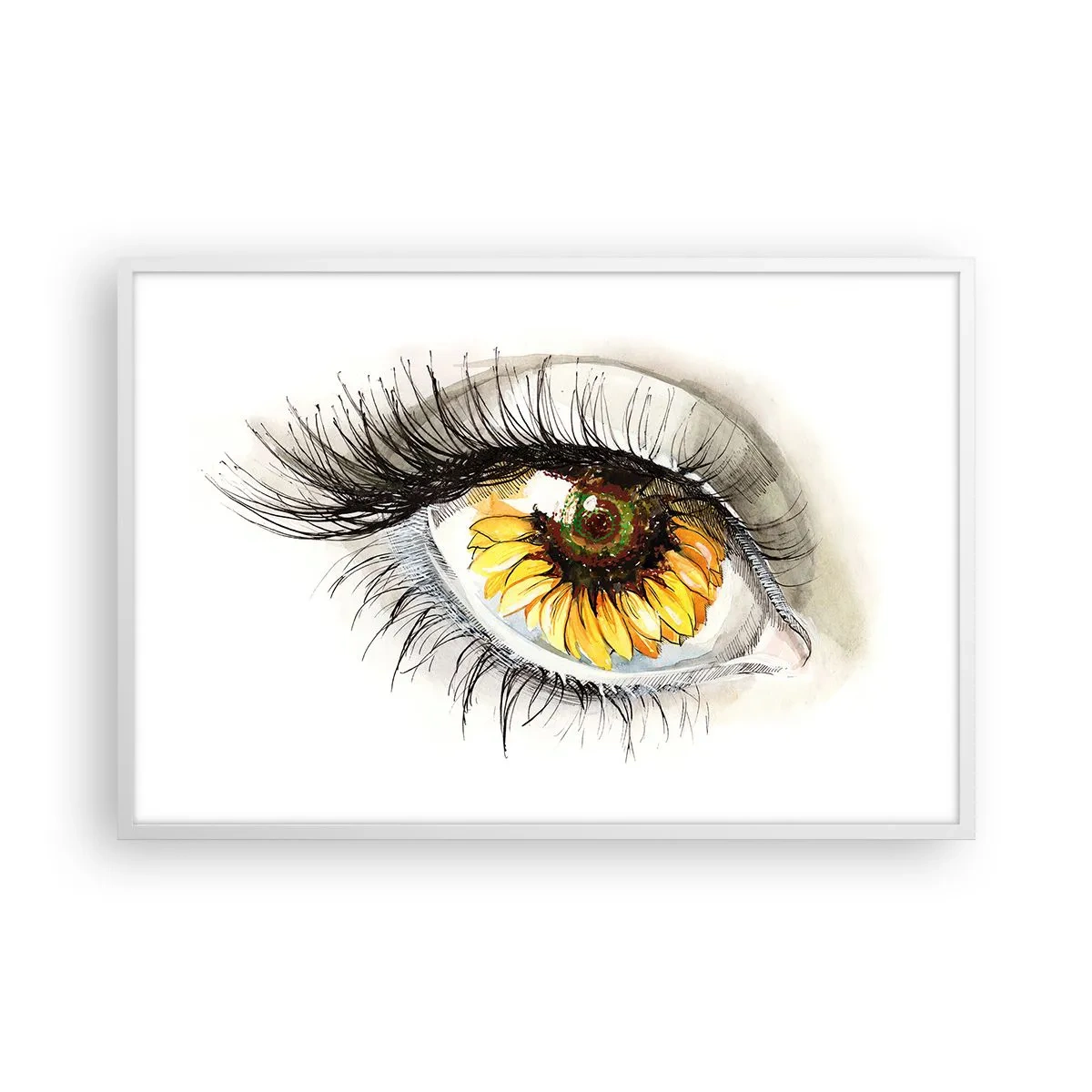 Plakat w białej ramie - Spojrzenie gorące jak lato - 91x61 cm