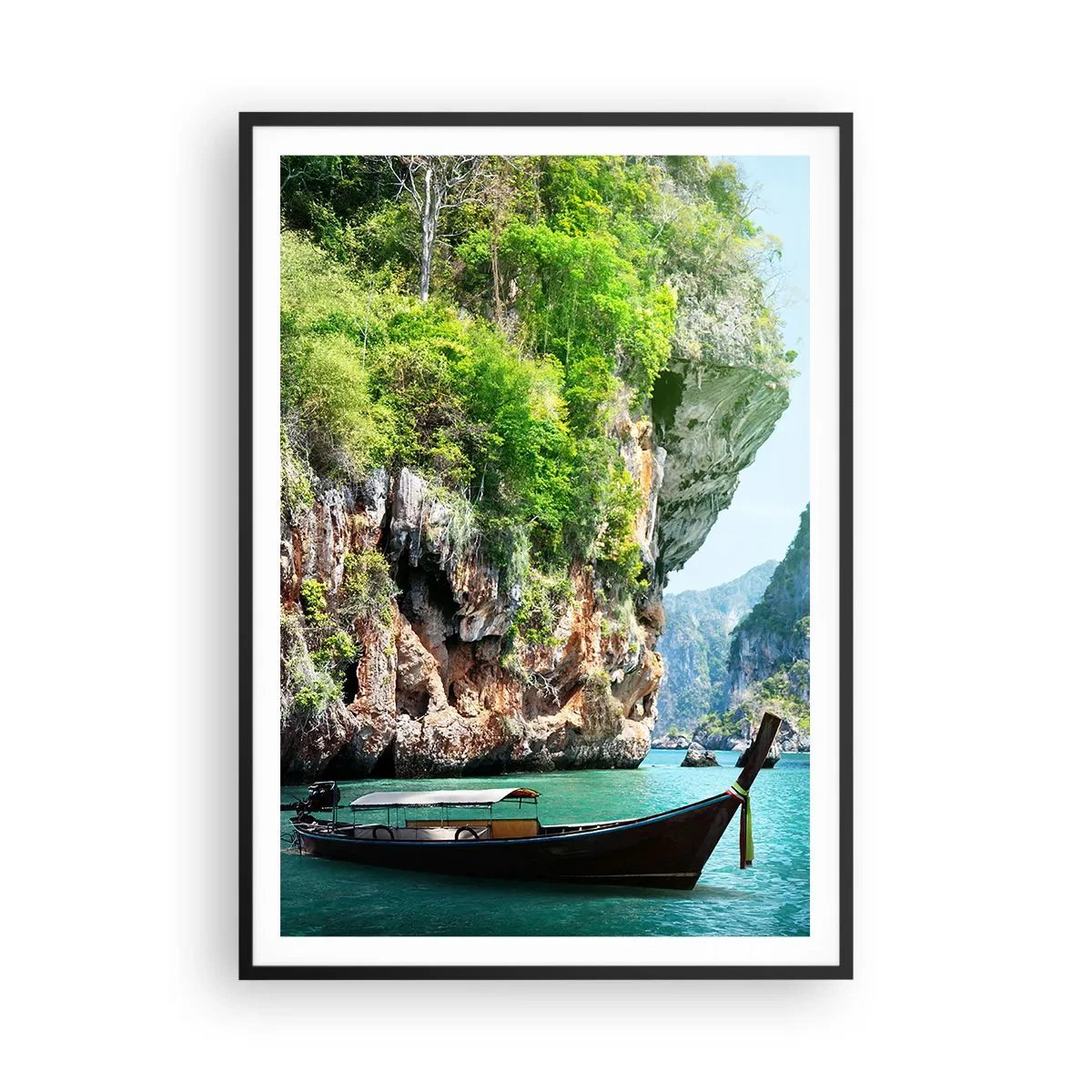 Plakat w czarnej ramie - Zaproszenie do egzotycznej podróży - 70x100 cm