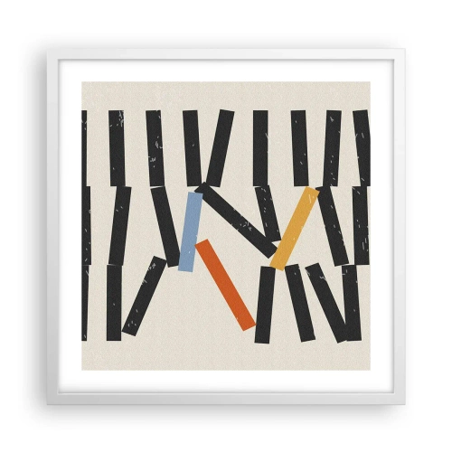 Plakat w białej ramie - Domino – kompozycja - 50x50 cm