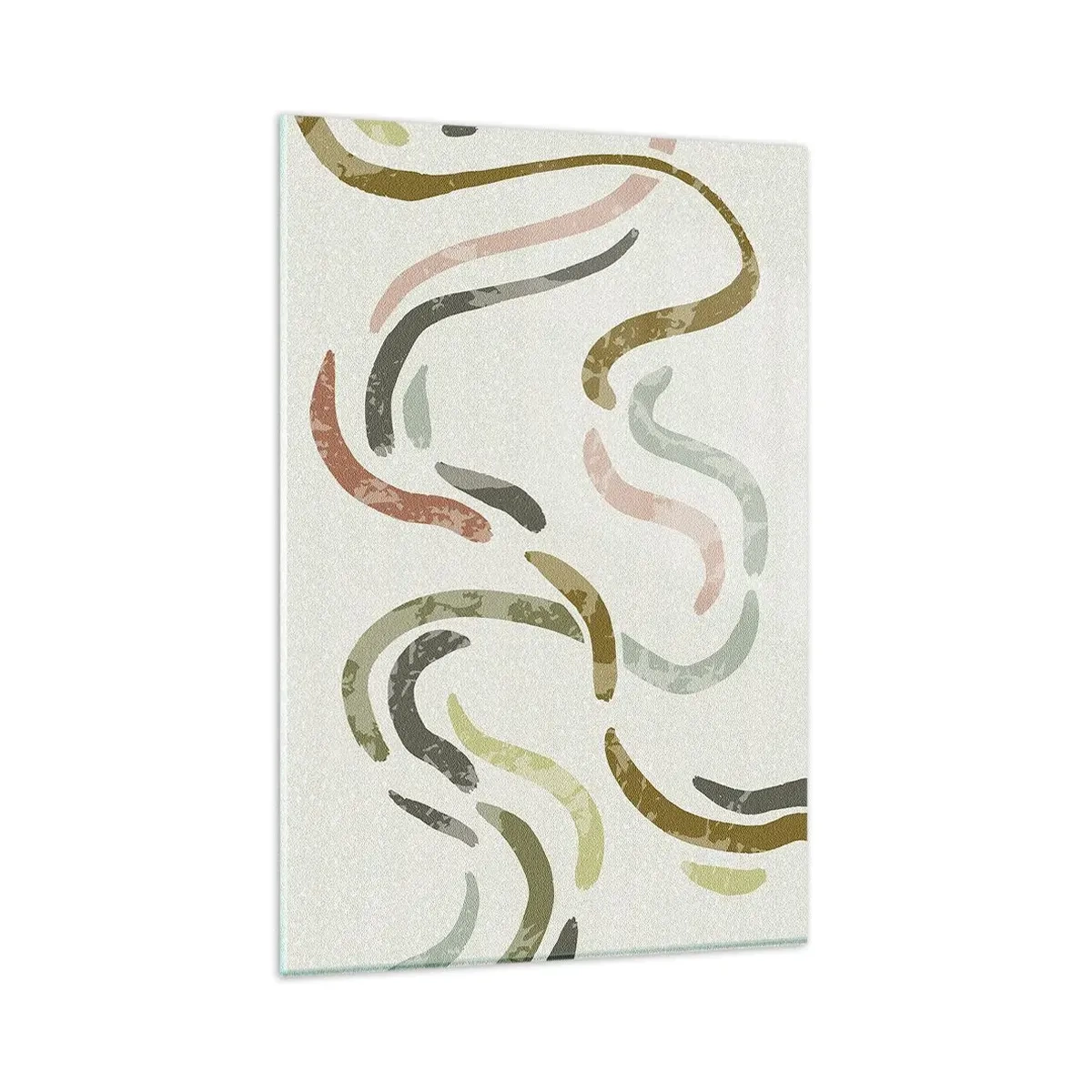 Obraz na szkle - Abstrakcyjne łuki w pastelowej kolorystyce - 80x120cm - Radosny taniec abstrakcji - Nowoczesna dekoracja ścienna do salonu i sypialni ARTTOR