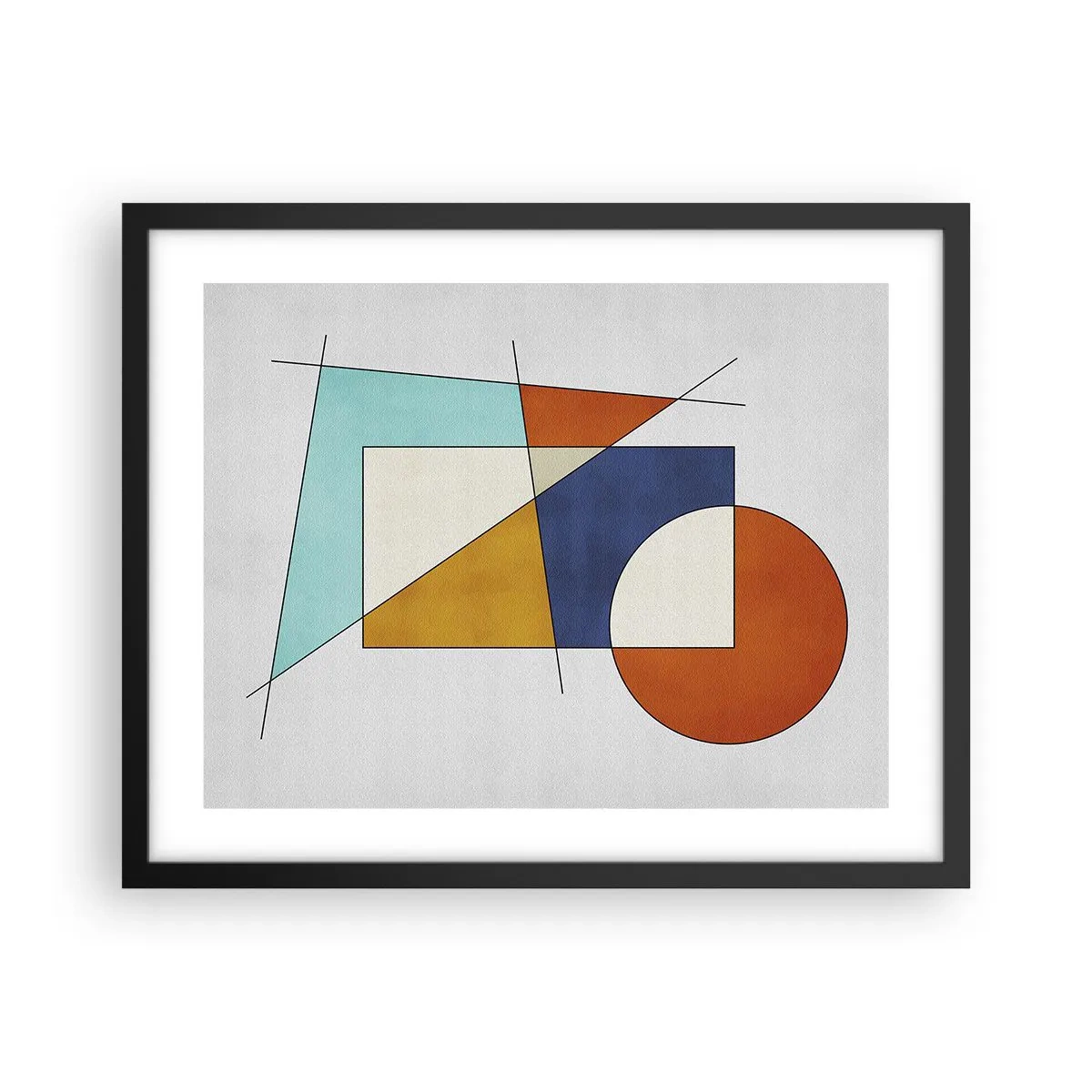 Plakat w czarnej ramie - Abstrakcja: modernistyczna zabawa - 50x40 cm