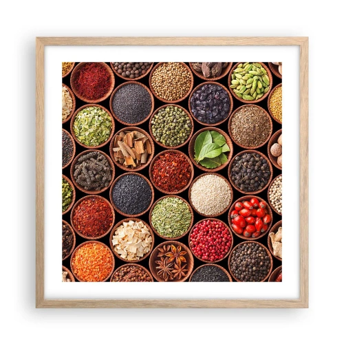 Plakat w ramie jasny dąb - Wszystkie smaki świata - 50x50 cm