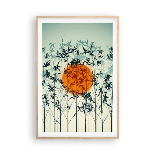 Plakat w ramie jasny dąb - Japońskie słońce - 61x91 cm