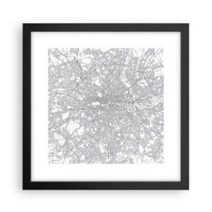 Plakat w czarnej ramie - Mapa londyńskiego labiryntu - 30x30 cm