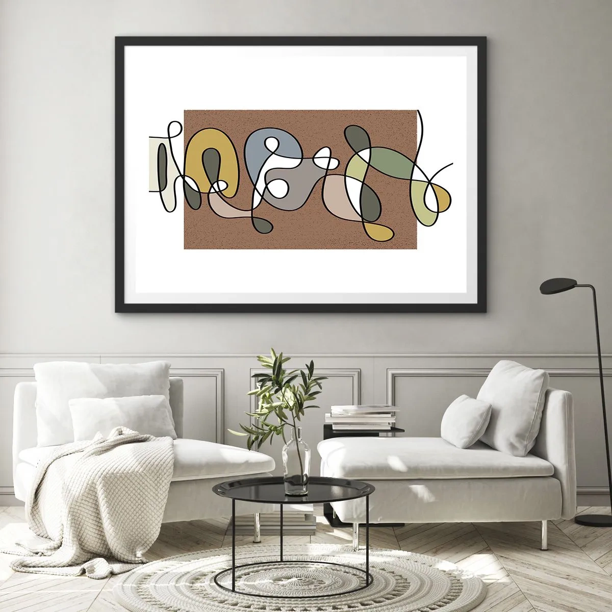 Plakat w czarnej ramie - Abstrakcja warta uśmiechu - 91x61 cm