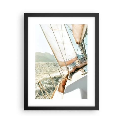 Plakat w czarnej ramie - Pod pełnymi żaglami - 30x40 cm