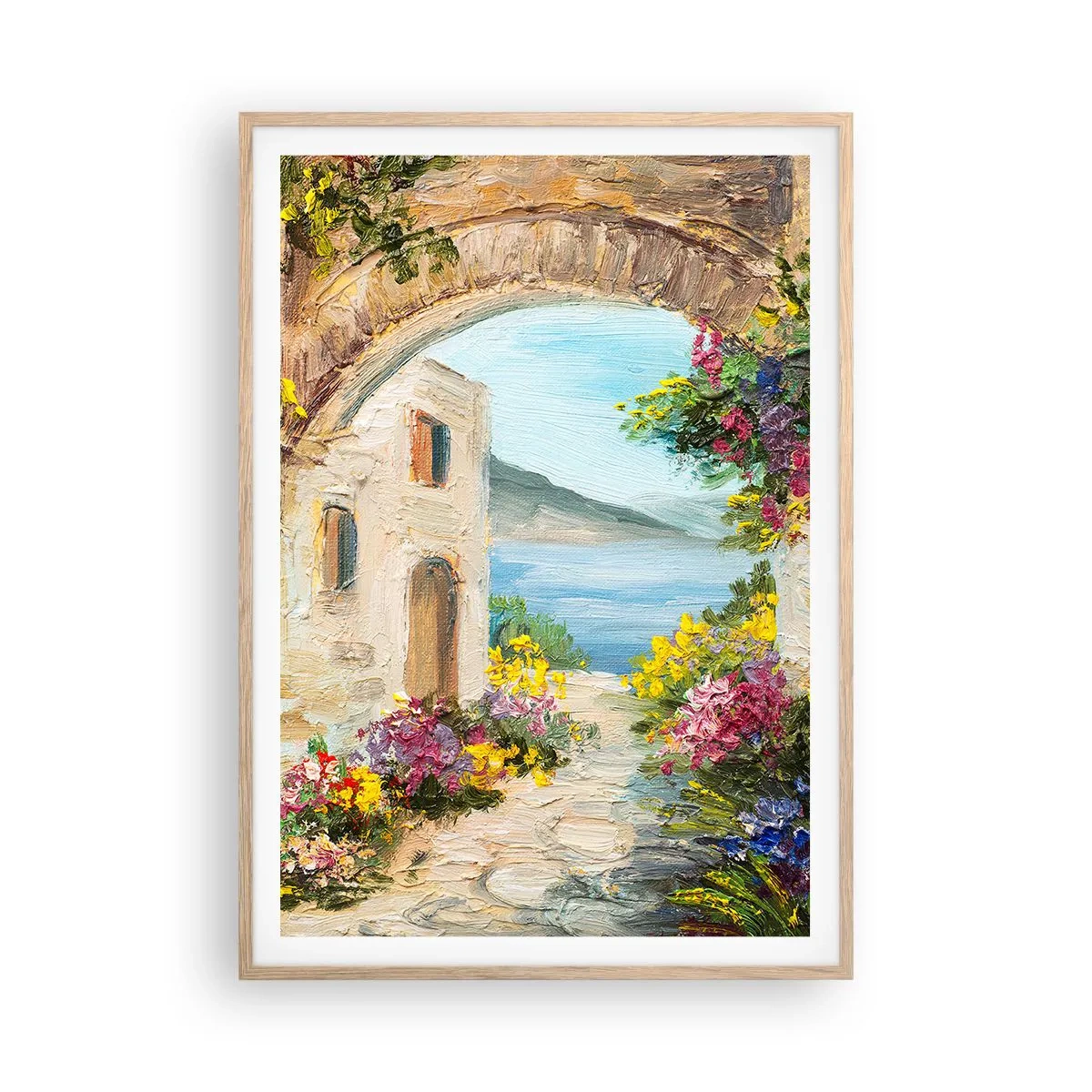 Plakat w ramie jasny dąb - Urok nadmorskiej prowincji - 70x100 cm