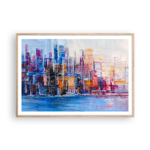 Plakat w ramie jasny dąb - Radosna metropolia - 100x70 cm
