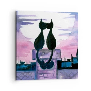 Obraz na płótnie - Rendez-vous pod księżycem - 70x70 cm