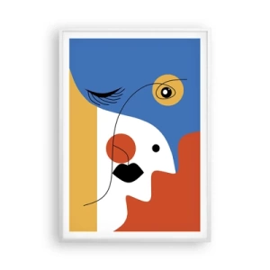 Plakat w białej ramie - Portret zdekonstruowany - 70x100 cm