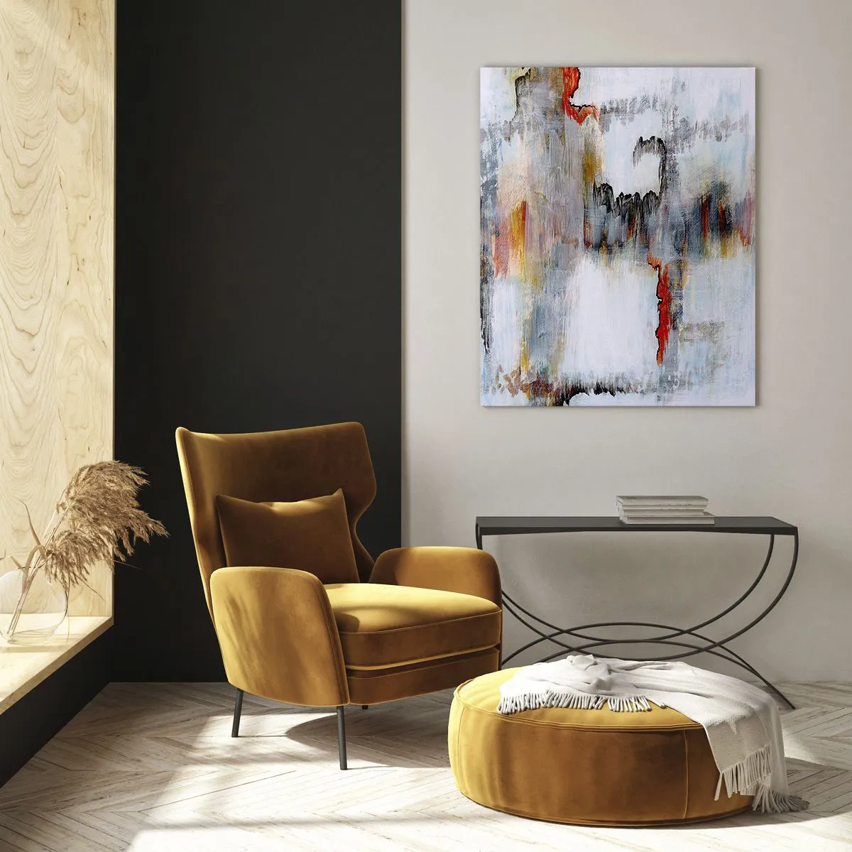 Obraz na szkle - Abstrakcyjny wzór z żywymi kolorami na jasnym tle - 80x120cm - Patykiem na wodzie - Nowoczesna dekoracja ścienna do salonu i sypialni ARTTOR