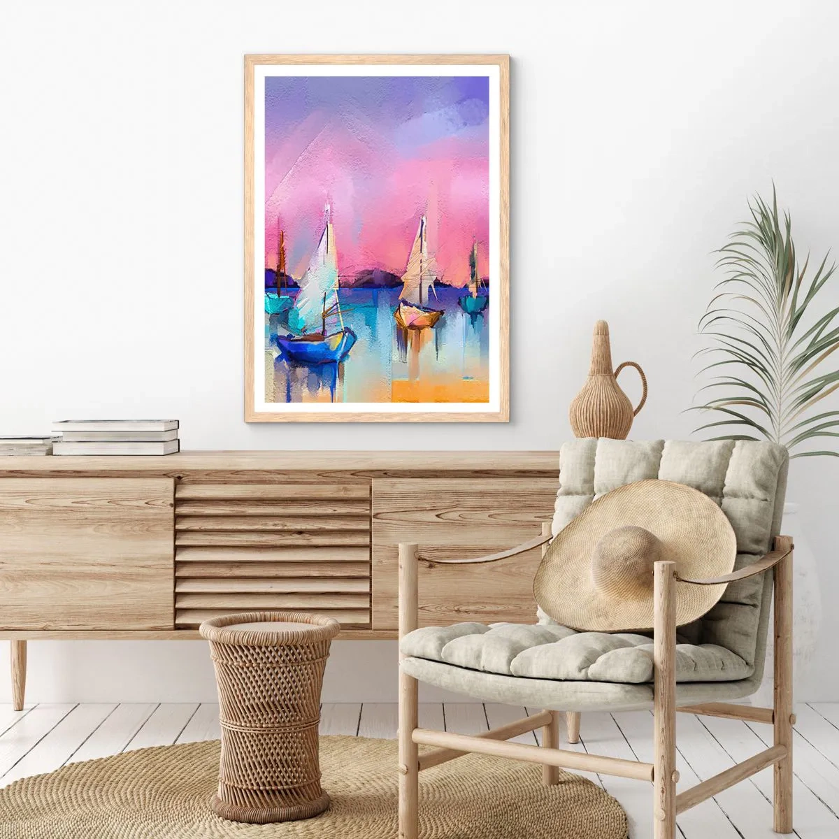 Plakat w ramie jasny dąb - Kierunek: szerokie wody - 50x70 cm