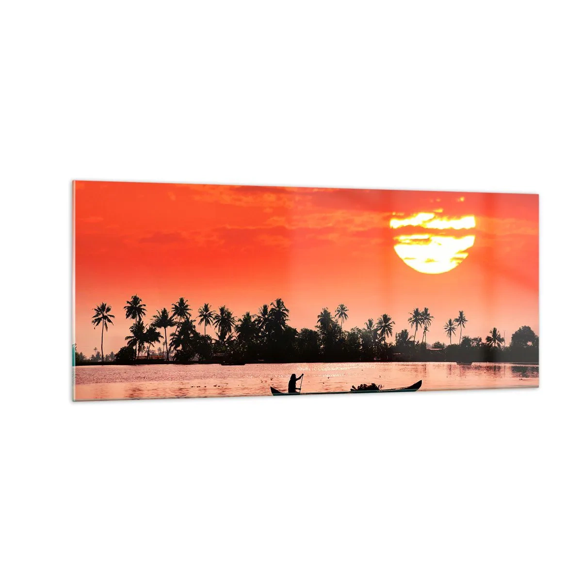 Obraz na szkle - Spokój tropików o zachodzie - 100x40 cm