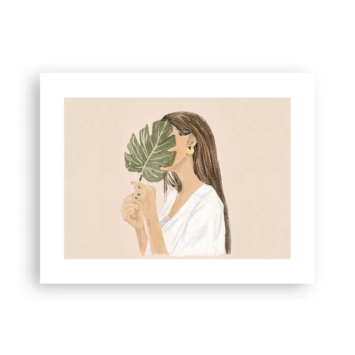 Plakat - Tajemniczy portret z wachlarzem - 40x30 cm