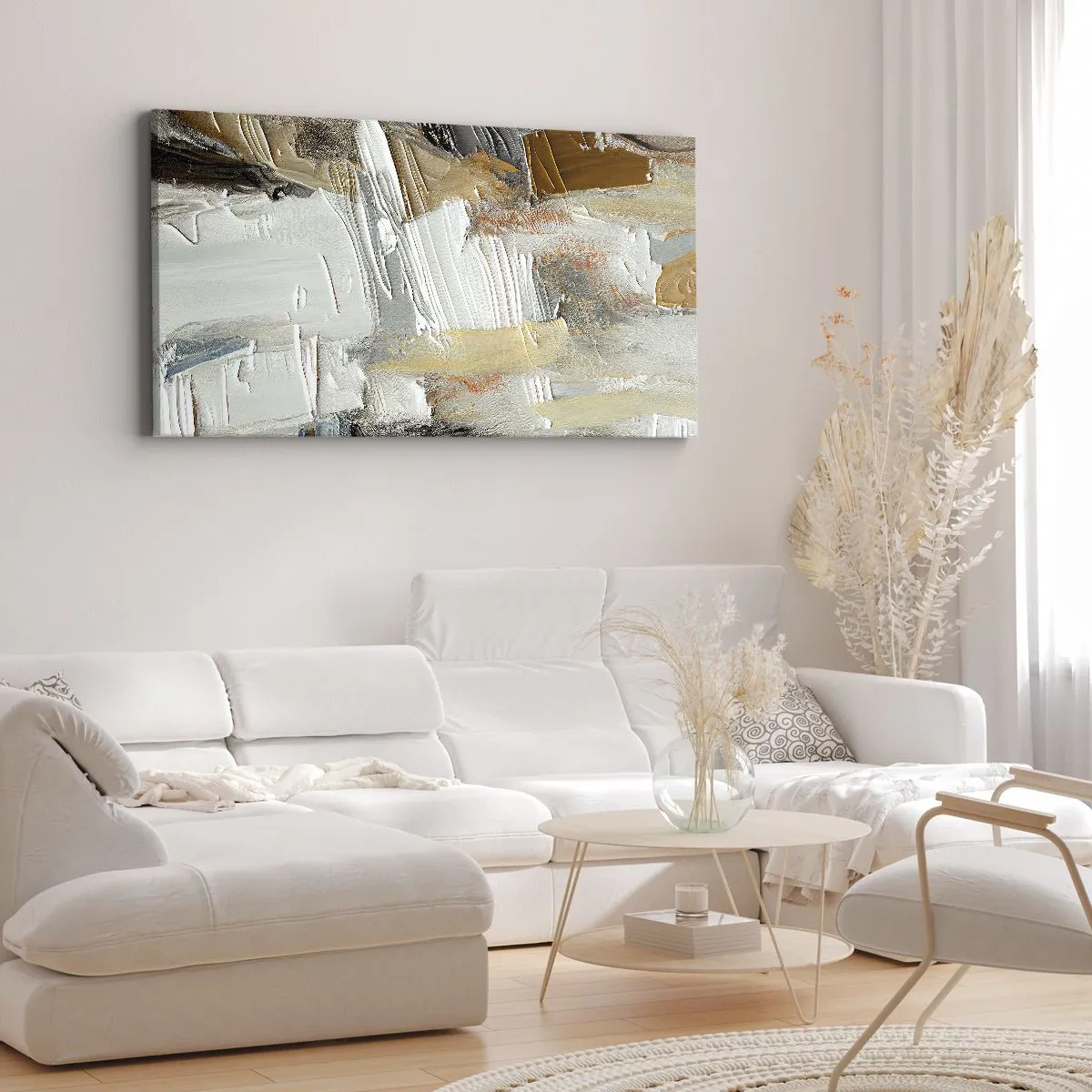 Obraz na płótnie - Barwne nawarstwienia - 90x30 cm