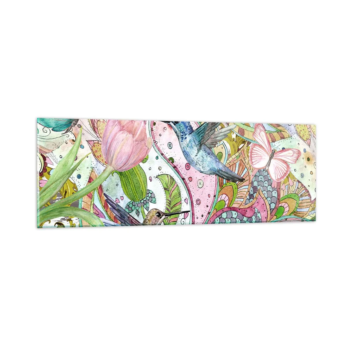 Obraz na szkle - Wplątane w pnączach - 90x30 cm