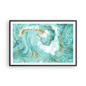 Plakat w czarnej ramie - Pod wielką falą z epoki Edo - 91x61 cm