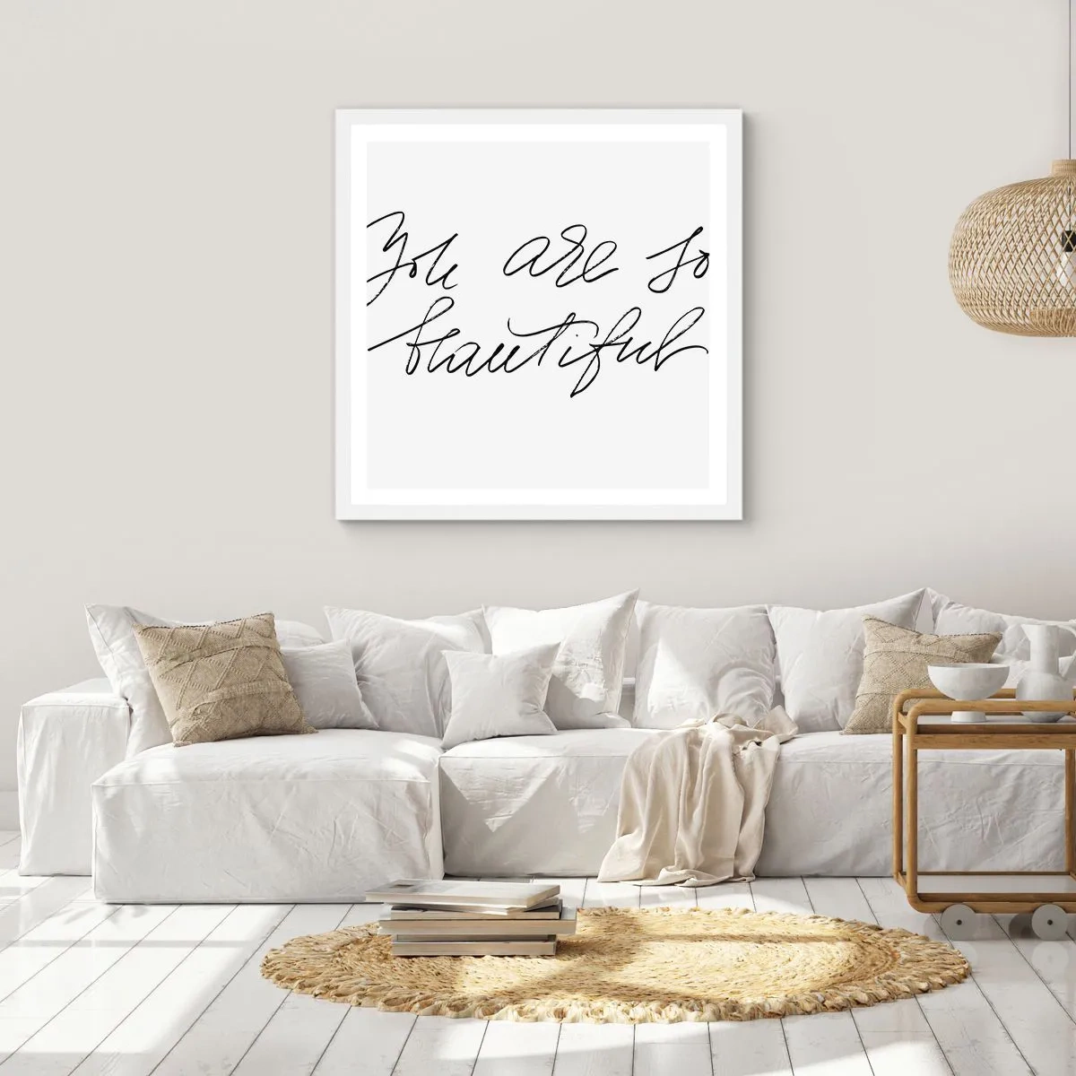 Plakat w białej ramie - Naprawdę, uwierz… - 50x50 cm