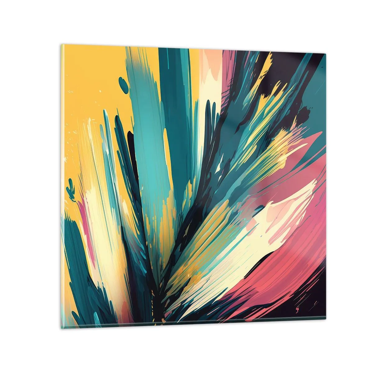 Obraz na szkle - Kompozycja – eksplozja radości - 70x70 cm