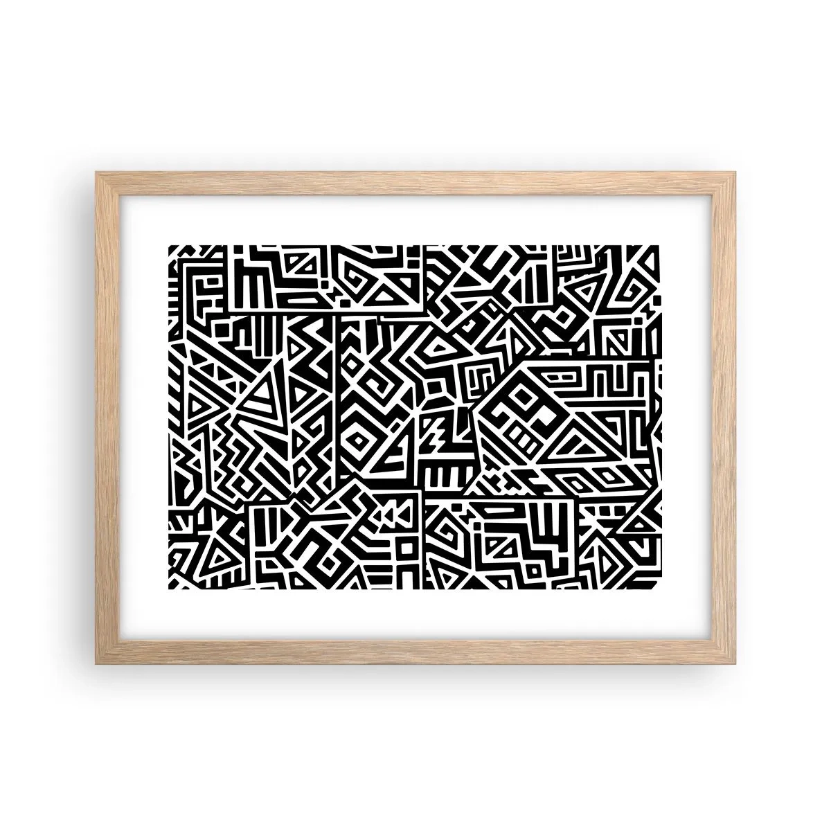 Plakat w ramie jasny dąb - Kompozycja prekolumbijska - 40x30 cm