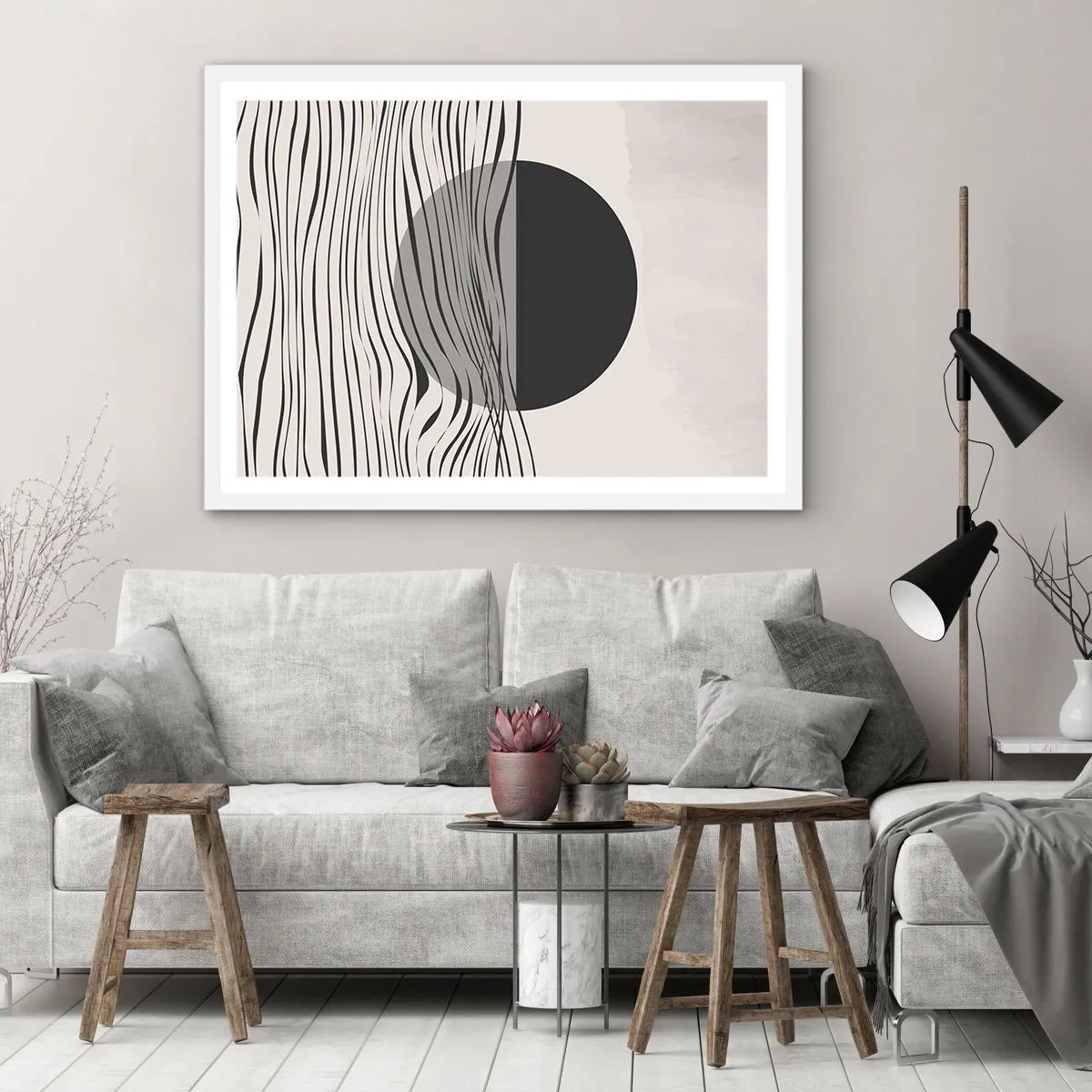 Plakat w białej ramie - Kompozycja połowiczna - 50x40 cm