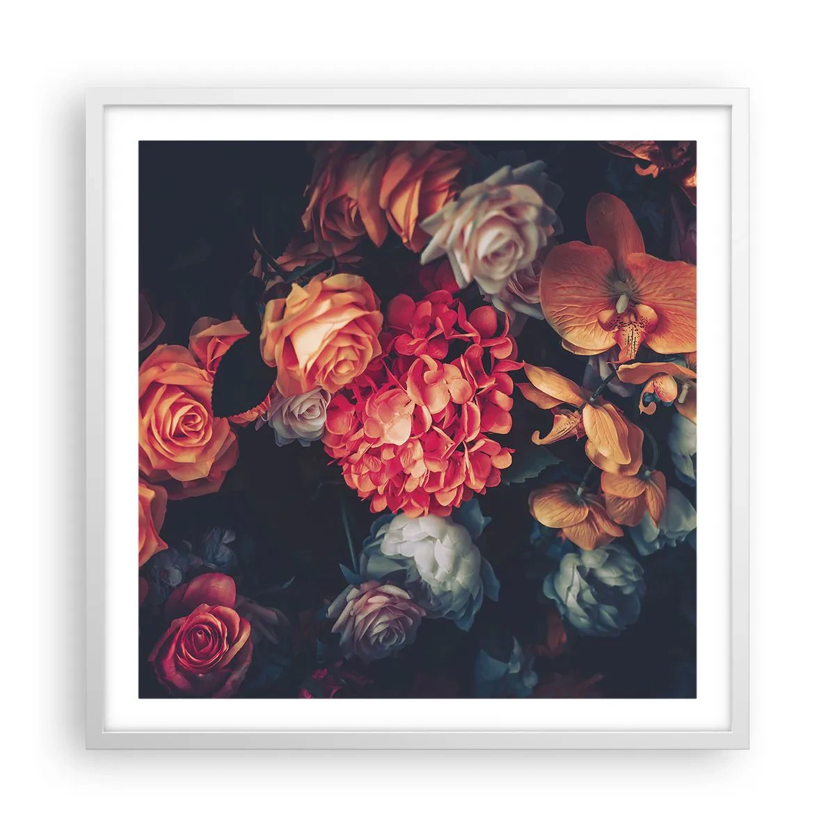 Plakat w białej ramie - Jak u holenderskich mistrzów - 60x60 cm