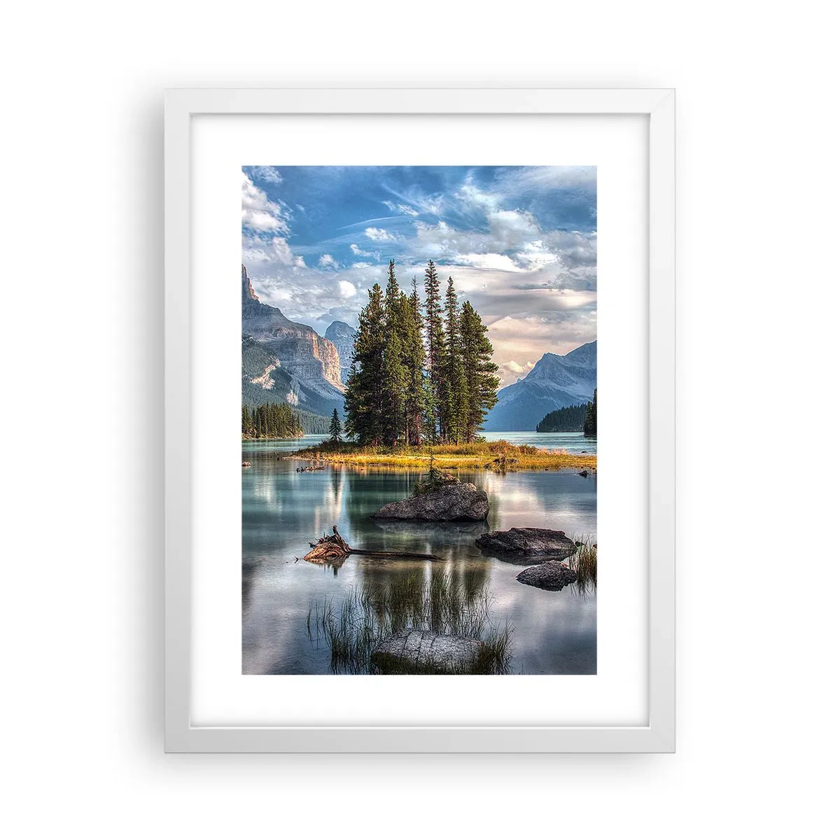 Plakat w białej ramie - Nad wodą wielką i czystą… - 30x40 cm