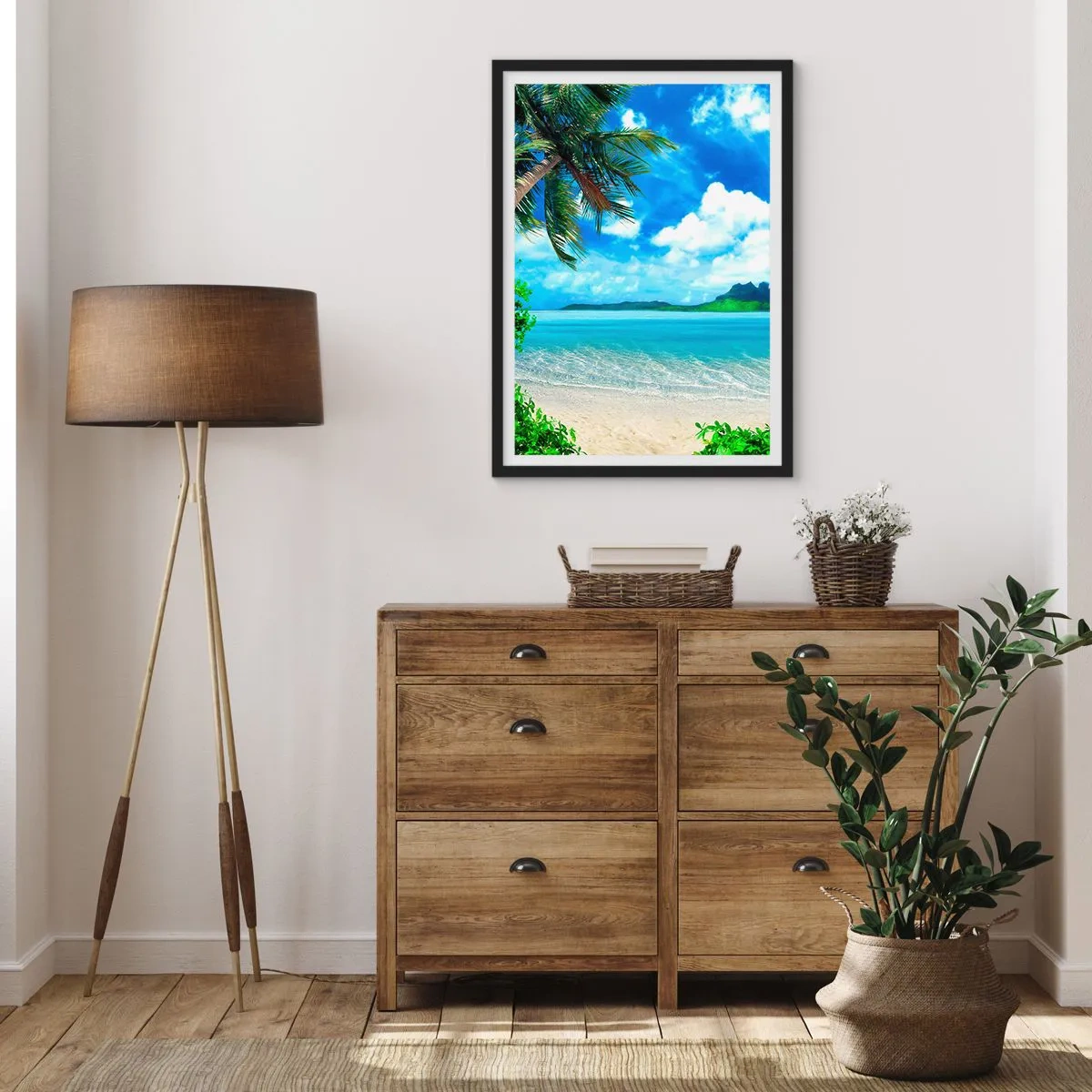 Plakat w czarnej ramie - Lazur tropików - 30x40 cm