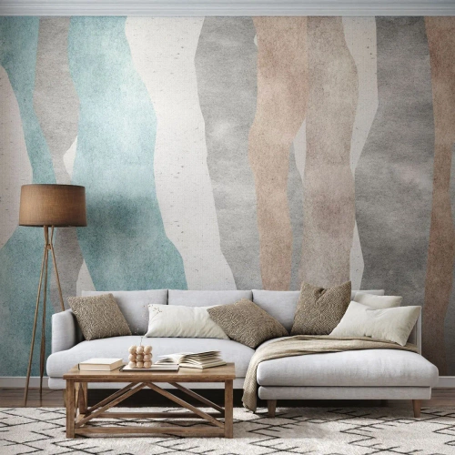 Fototapeta Premium Canvas - Studium bliskości - Pastelowy, Minimalistyczny, Linie - 200x140 cm